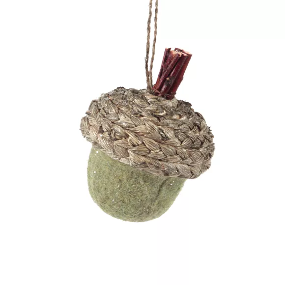 Ghianda di quercia in lana (H10 cm) Elfico Verde rosmarino