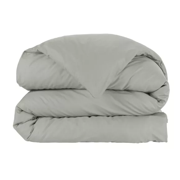 Housse de couette percale de coton (140 x 200 cm) Cali Gris clair