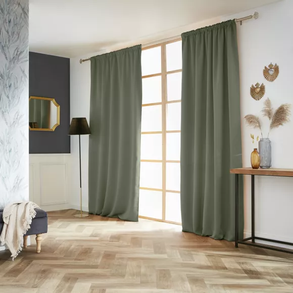 Rideau obscurcissant galon fronceur (140 x 260 cm) Dark Vert kaki