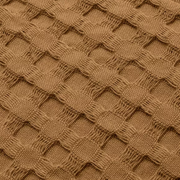 Colcha decorativa algodón nido de abeja (130 x 160 cm) Maya Camel