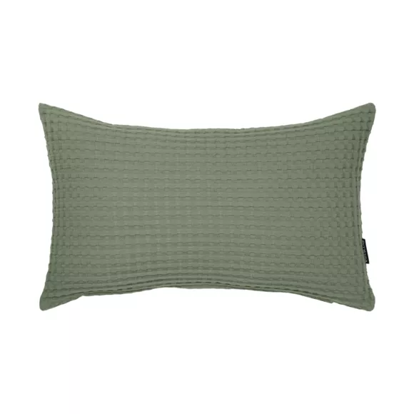 Housse de coussin rectangulaire coton nid d'abeille (30 x 50 cm) Maya Vert romarin