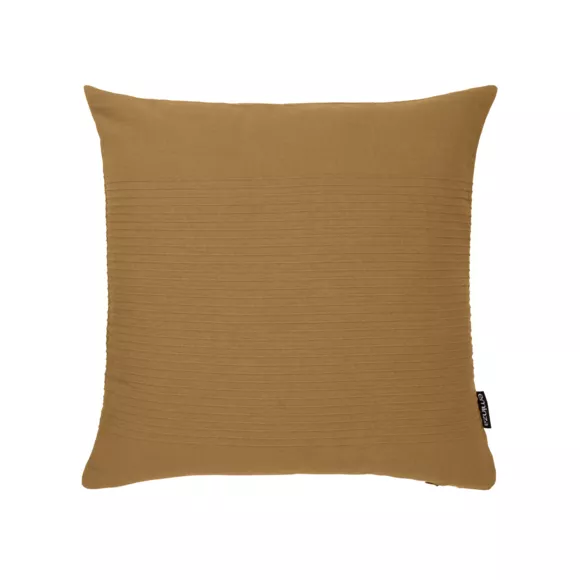 Funda de cojín cuadrado algodón tejido (40 x 40 cm) Léa Camel