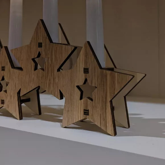  Decoración de velas estrellas con pilas con luz Blanco cálido 5 LED
