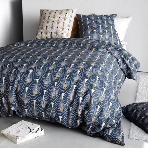 Funda Nórdica y una funda de almohada en algodón (140 cm) Pam Azul