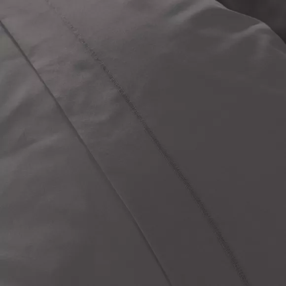 Drap housse percale de coton (140 x 190 cm) Cali Gris anthracite