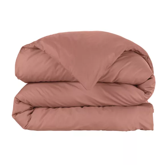 Housse de couette percale de coton (140 x 200 cm) Cali Bois de rose