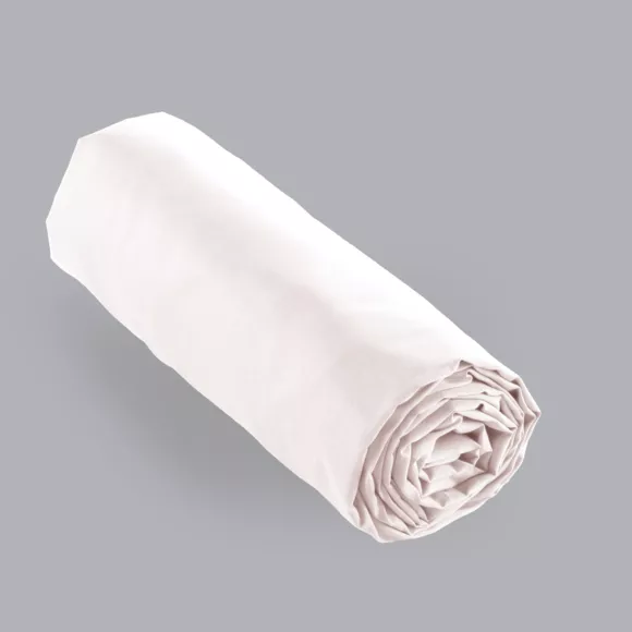Sábana bajera en percal de algodón  (200 cm) Cali Rosa pálido