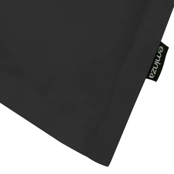 Funda de almohada rectangular de percal de algodón (70 cm) Cali Negra