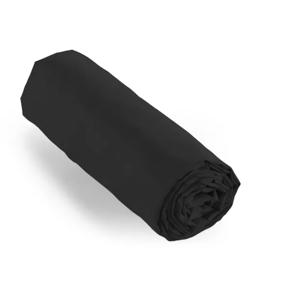 Drap housse percale de coton (140 x 200 cm) Cali Noir