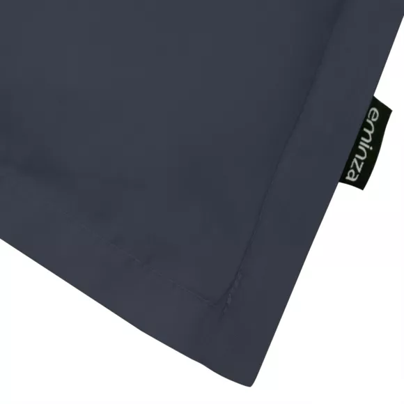 Funda de almohada rectangular de percal de algodón (70 cm) Cali Azul marino