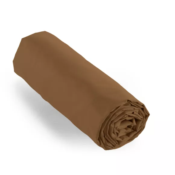Sábana bajera en percal de algodón  (200 cm) Cali Cappuccino