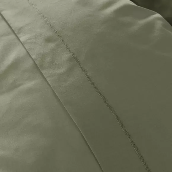 Taie d'oreiller carrée percale de coton (80 x 80 cm) Cali Vert romarin