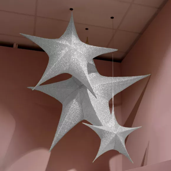 Kerstster om op te hangen (D180 cm) Kerstmis Zilver