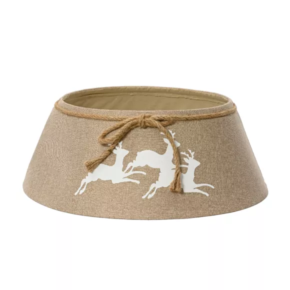 Cache pied de sapin Jute (D56 cm) Rennes de Noël
