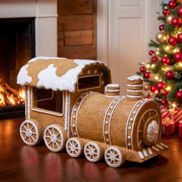 Train de Noël Géant (114 x H68 cm) Pain d'épices Gourmand
