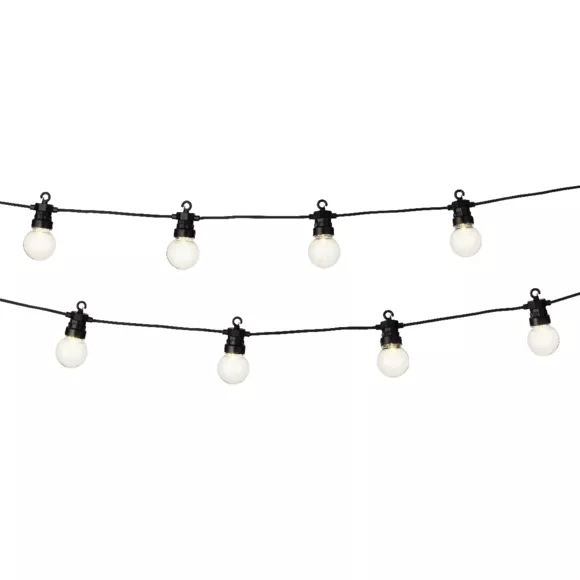 1 GUIRLANDE GUINGUETTE  LED PREMIUM lumiere fete extŽrieur 950cm-20L noir/blanc chaud