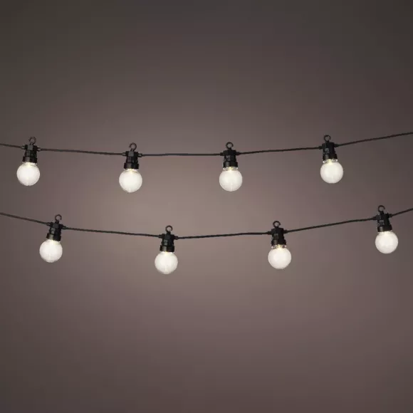 1 GUIRLANDE GUINGUETTE  LED PREMIUM lumiere fete extŽrieur 950cm-20L noir/blanc chaud