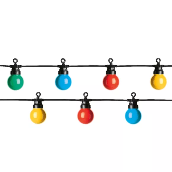 1 GUIRLANDE GUINGUETTE LED PREMIUM lumiere fete extŽrieur 950cm-20L noir/multi