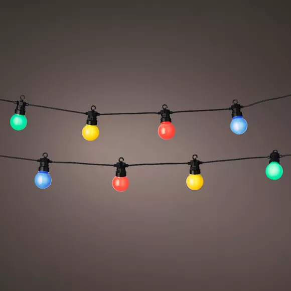 1 GUIRLANDE GUINGUETTE LED PREMIUM lumiere fete extŽrieur 950cm-20L noir/multi