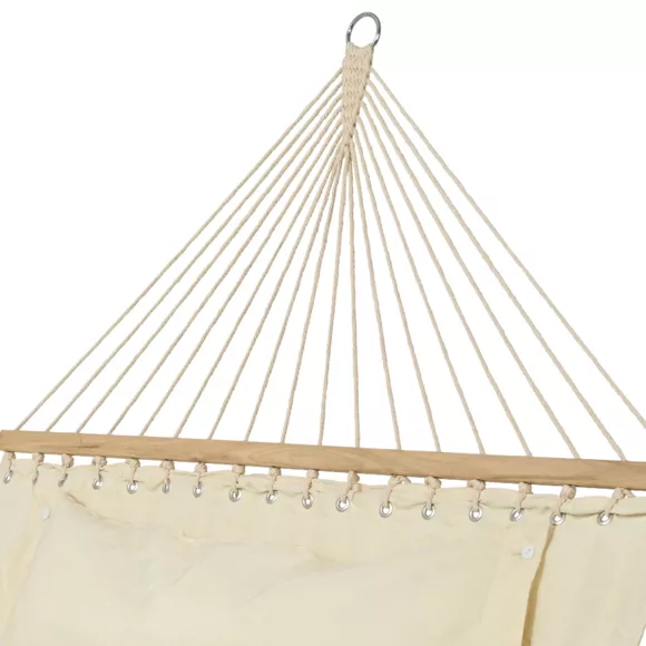 1 Chaise hamac polyester L200-W140-H2.50cm creme PREMIUM 2 PERSONNES