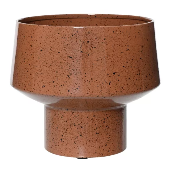 Cache-pot en métal (H20 cm) Terrazzo Marron