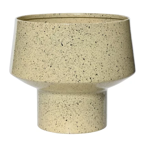Cache-pot en métal (H16 cm) Terrazzo Beige