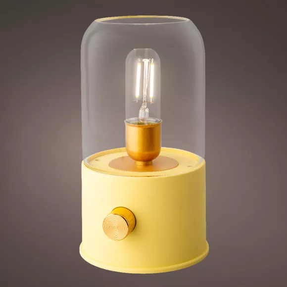 Lampe tempête sans fil rechargeable USB (H20 cm) Jaune