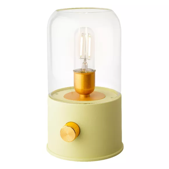 1 LED lampe tempete rechargeable intŽrieur dia11-H20cm-1L vert/blanc chaud