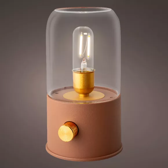 Lampe tempête sans fil rechargeable USB (H20 cm) Terracotta