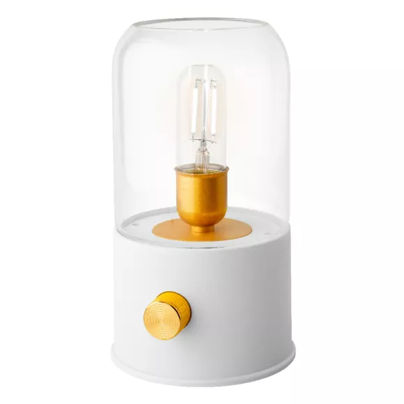 1 LED lampe tempete rechargeable intŽrieur dia11-H20cm-1L blanc/blanc chaud