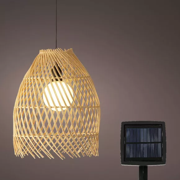 Suspension de jardin solaire LED (D28 cm) Tropical - Naturel