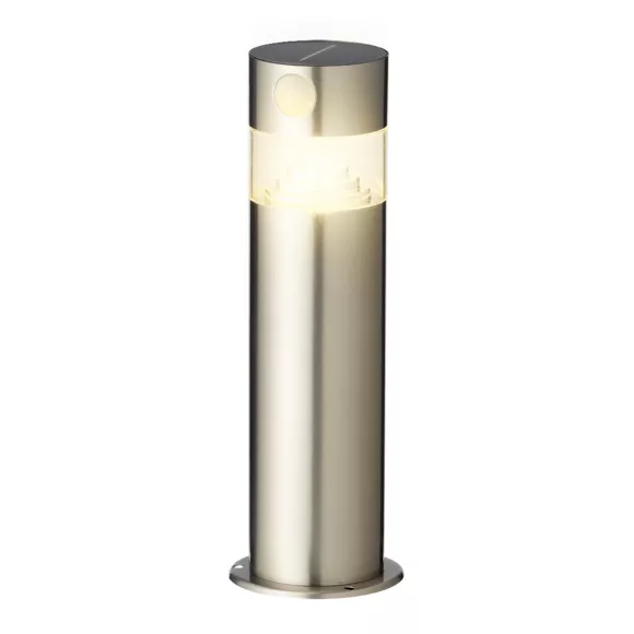 Borne de jardin solaire piquet 8 LED 150 lumens (H30 cm) Premium Argent