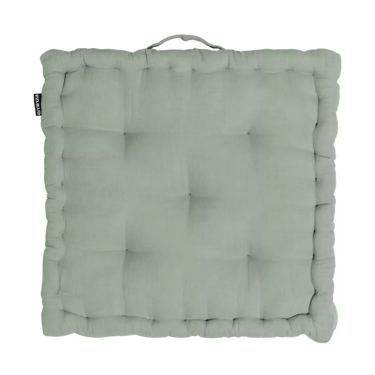 Coussin de sol gaze de coton (50 x 50 cm) Gaïa Vert eucalyptus