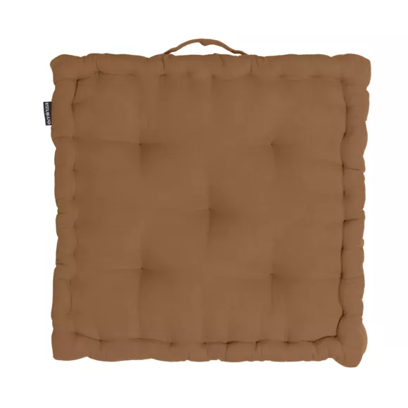Coussin de sol gaze de coton (50 x 50 cm) Gaïa Camel