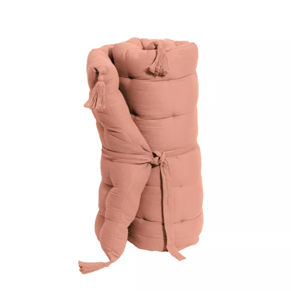 Colchoneta de suelo en gaza de algodón (60 x 120 cm) Gaïa Rosa durazno
