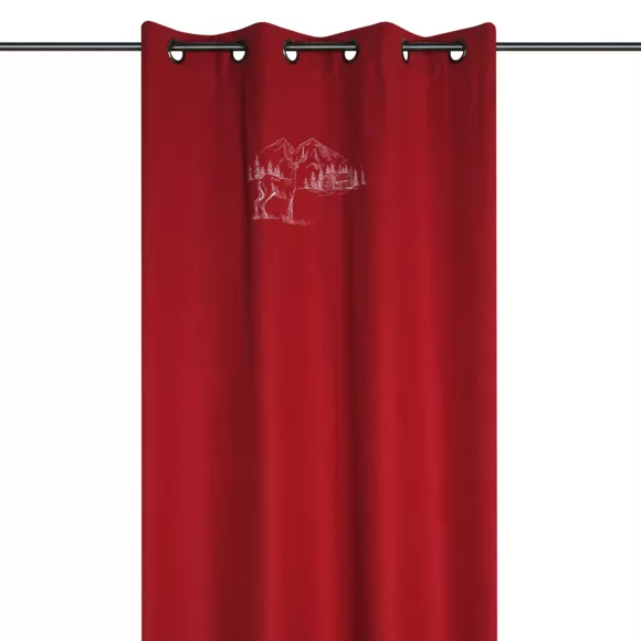 Rideau effet laine (135 x 260 cm) Planay Rouge