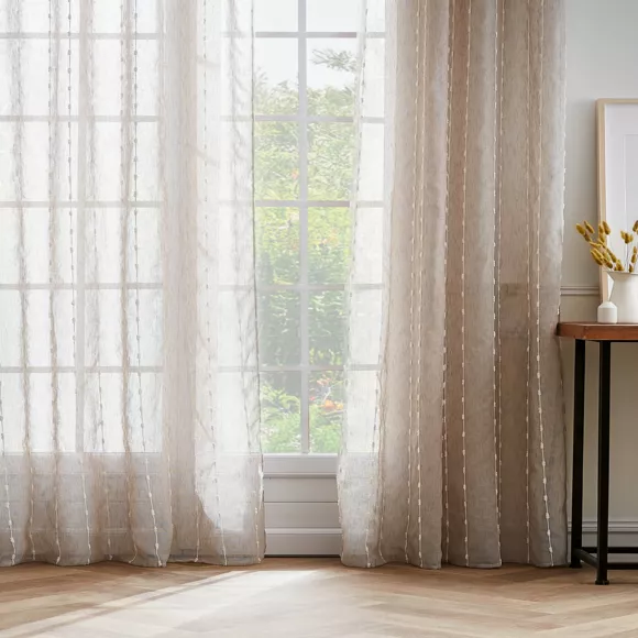 Cortina ojales y pompones (180 x 240 cm) Axel Beige