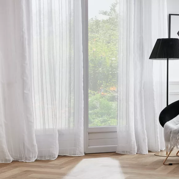 Voilage galon fronceur (140 x 240 cm) Théo Blanc