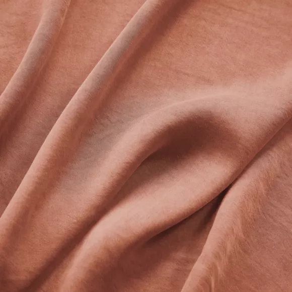 Drap housse lyocell Tencel™ lavé (140 x 200 cm) Olivia Terracotta
