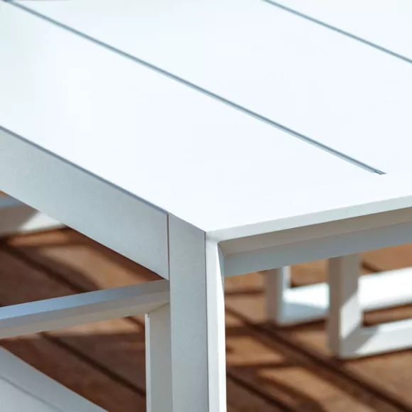 Mesa de jardín rectangular aluminio 10 plazas (240 x 118 cm) Elba Blanco