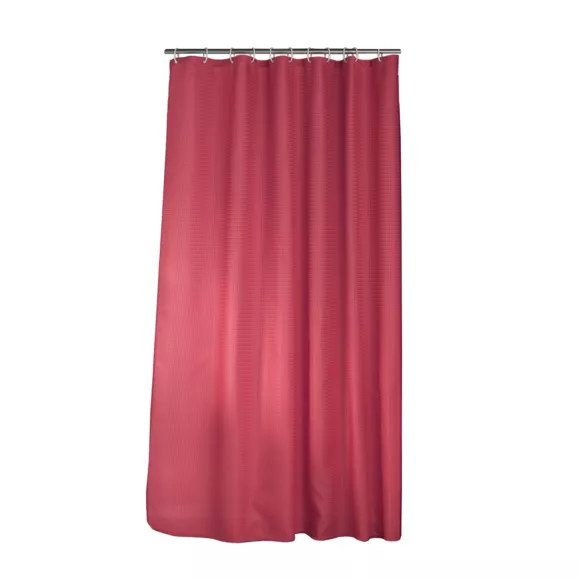 Geweven douchegordijn met ringen (180 x 200 cm) Quartz Roze framboos