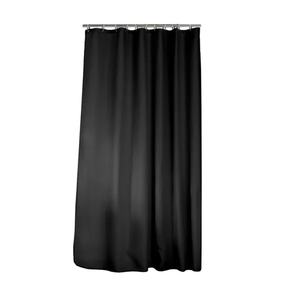Rideau de douche effet tissé à anneaux (180 x 200 cm) Quartz Noir