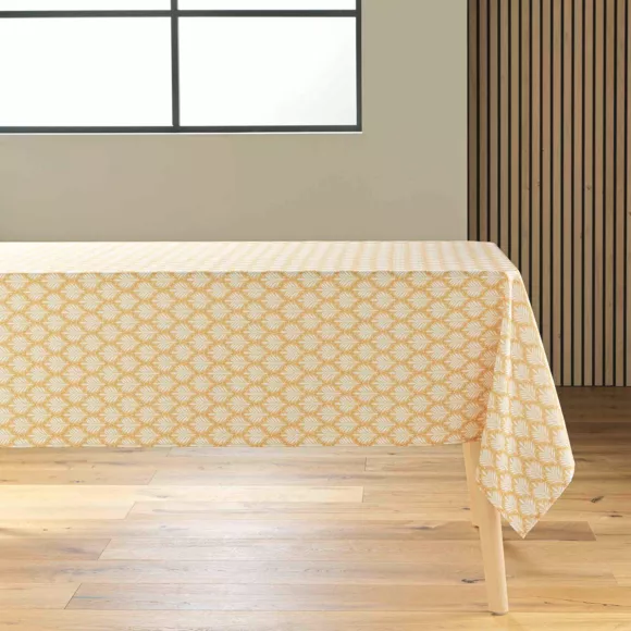 Nappe Rectangle (145 x 240 cm) Davia Jaune, Polyester ImprimŽ