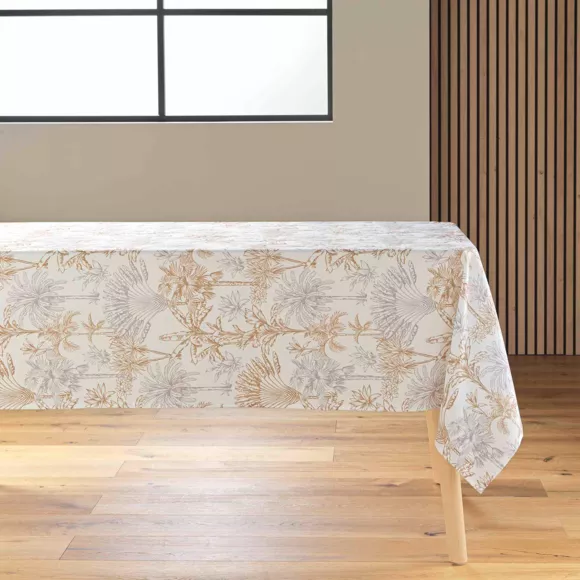 Nappe Rectangle (145 x 240 cm) Canarie Naturel, Polyester ImprimŽ