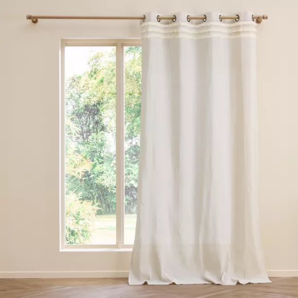 Rideau ˆ Oeillets (140 x 240 cm) Vertis, Polycoton avec Franges