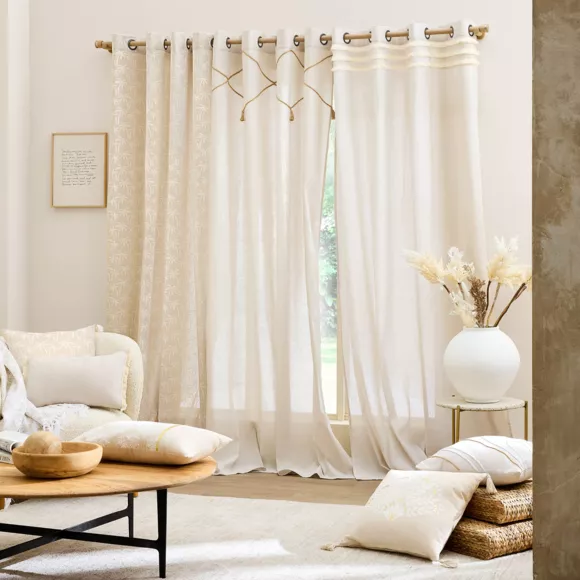 Cortina polialgodón (140 x 240 cm) Lacia Beige