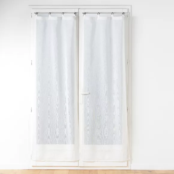 Par de visillos tejidos con ojales (70 x 200 cm) Davina Blanco