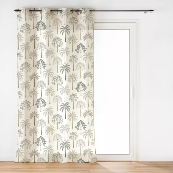 Voilage ˆ Oeillets (140 x 240 cm) Palmea Vert, Voile SablŽ ImprimŽ