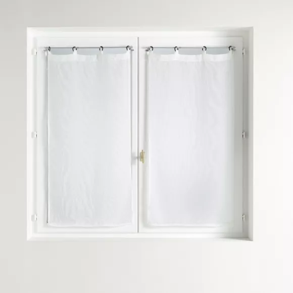 Paire de Voilages ˆ Oeillets Plastique (2 x 60 x 120 cm) Davina, Voile TissŽ