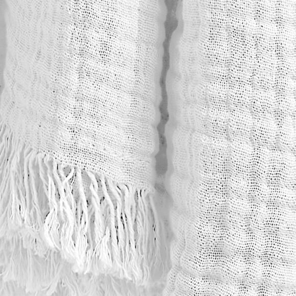 Plaid garza di cotone (160 cm) Gaïa Bianco chantilly 2